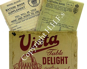 May include: A vintage box of Vista Table Delight, a dessert mix. The box is brown with red lettering and a picture of a clear glass mold filled with a red gelatin dessert. The text on the box reads "Vista Table Delight Good, Quick & Easy!"
