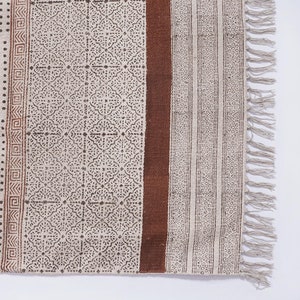 Handwoven Cotton Area Rug Hand block print Rug Boho Rug Home décor rug Square Rug, Décor Rug, Indian Rug, Area rug Custom Size 4x4,5x5,10x10
