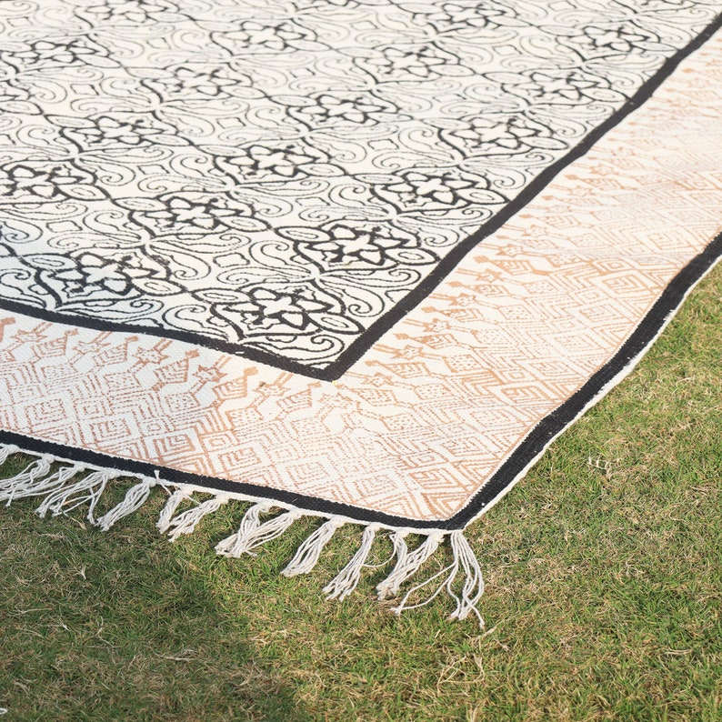 Extra Large Rug Block Printed 9x12 Rugs Handmade Rugs Etsy