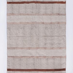 Hand Block Printed Cotton Dhurrie Rug: Handwoven Kilim Style