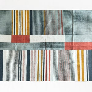 Handmade rug Cotton rug Block print rug Dining room rug Runner rug Rug for bedroom Square rug Floor rug Area rug