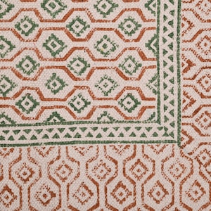 Modern Designer Rugs Hand Block Print Rug Cotton Rug Dhurrie Rug Outdoor Patio Rugs Dining Room Rug 4x6 Feet