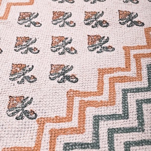 Extra Large Rug Hand Block Print Rug Modern Floral Rug, Boho Throw Rug ...