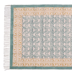 Indian Cotton Rug Block Print Rug Square Rug For Living Room Bedroom Rug Boho Patio Rug Floral Print Rug, 3x5 4x6 8x10 Feet