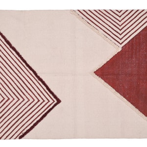 Handmade Cotton Runner Rug: Block Printed Indian Rug, 4x10 Feet