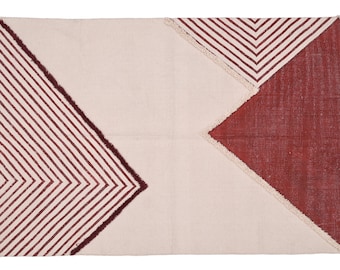 Handmade Cotton Runner Rug: Block Printed Indian Rug, 4x10 Feet