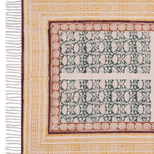 Handgemaakt Indiaas blokprint katoenen vloerkleed, woonkamervloerkleed, bohemian decoratie vloerkleed, buitenvloerkleed, woondecoratieop
