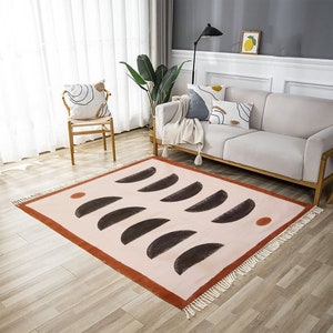 handblok print tapijt Indiase dhurrie tapijt buiten tapijt binnen tapijt vloer tapijt, blok print tapijt, woonkamer tapijt, yoga mat, gebi