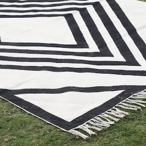 Bohemian Cotton Rug, Flat Woven Area Rug, Home Decor Rug, Indoor Area Rug, Outdoor Rug, Kitchen Rug, Handmade Rug 3x5, 4x6, 5x8, 6x9 Feet