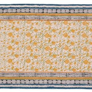 Alfombra de algodón indio Alfombra con estampado de bloques Alfombra dhurrie india Alfombra de sala de estar Alfombra de tamaño personaliza