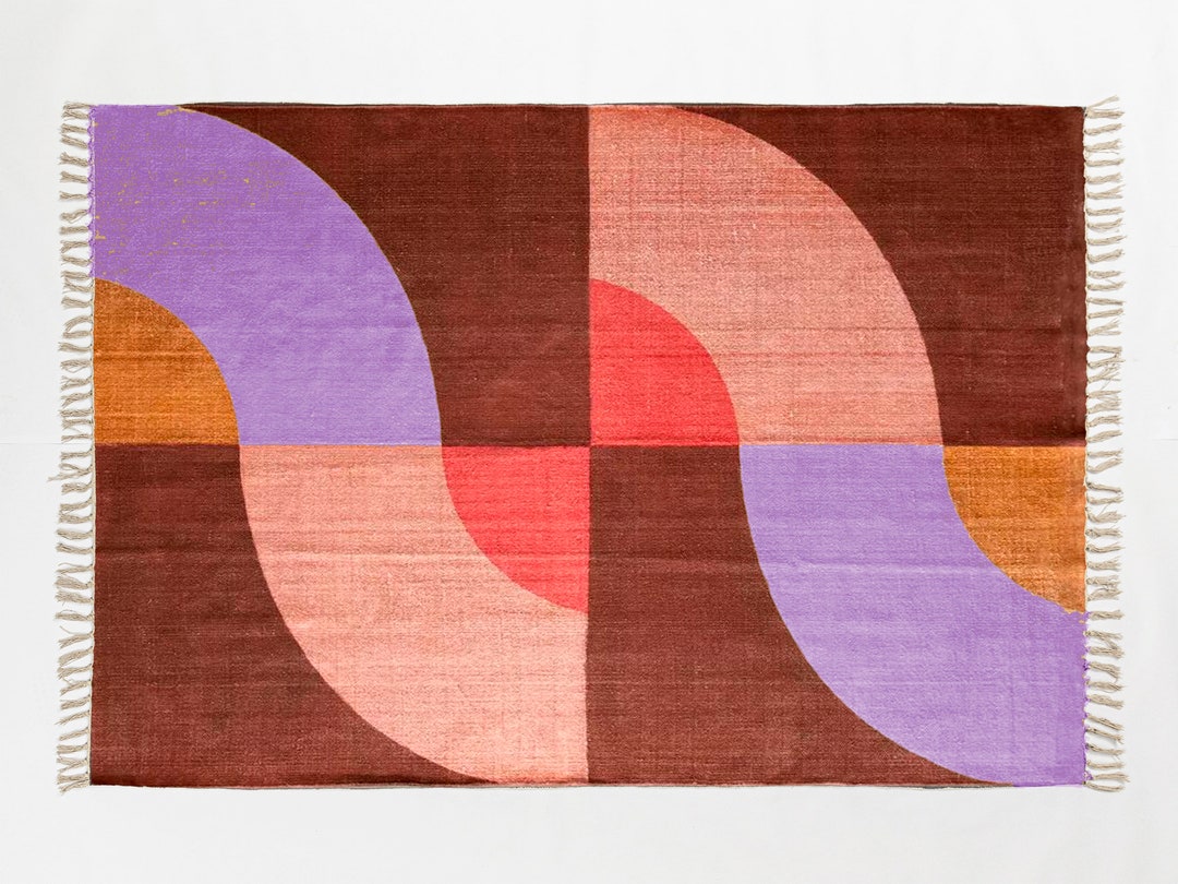 Cotton Block Print Rug Square Rug Indoor Rug Boho Rug Outdoor Rug ...