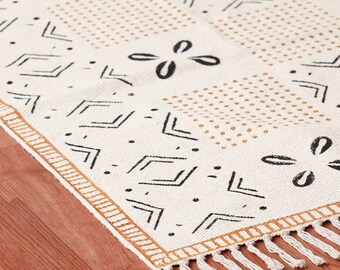 Rug 4x6 | Living Room Rug | Handmade Cotton Rug | Geometric Cotton Rug | Outdoor Rug | Prayer Rug | Kilim Rug