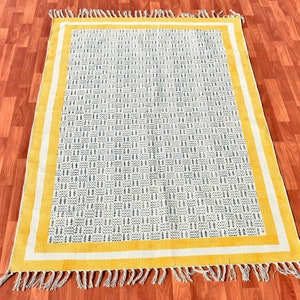 12x18 Feet Rug Blue Rug Large Area Rug Hand Woven Rug Farmhouse Rug Living Room Hallway Rug Indoor, Outdoor Rug