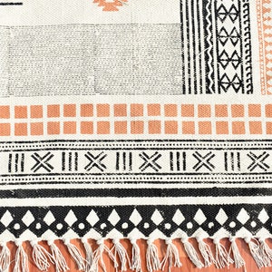 4X6 FEET Rug /  Indian Cotton Rug  / Hand Block Print Rug / Indian Dhurrie Rug / Rugs For Bedroom / Outdoor Rug / Custom Size Rug / Area Rug
