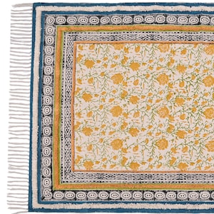 Handmade cotton rug, Block print rug. Indian dhurrie rug. Living room rug, Custom size rug, Cotton tufting rug, Dining room rug, Square rug