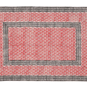 Indoor Area Rug Boho Cotton Rug For Home Decor Hand Block Print Rug Office Area Rug Hand Woven Rug Bohemian Dhurrie Kitchen Rug 8x10 Feet