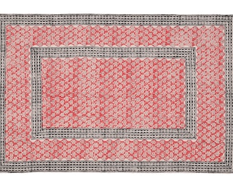 Alfombra de interior de algodón bohemia para decoración del hogar, con estampado a mano, para oficina, estilo dh para cocina, 2,4 x 3 metros