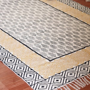 Indian Handmade Area Rug 9x12 ft, Cotton 9x12 ft Turkish Rug, Extra Larger Rugs, Indoor-Outdoor Rug, Living Room Rug, Home Decor Rugs