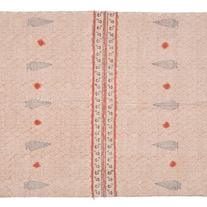 Handmade Block Print Cotton Rug: 3x5 ft, Living Room Decor