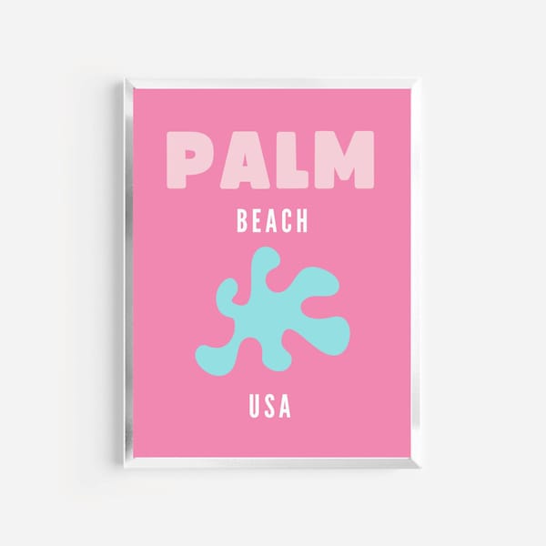 Preppy Prints Pink Palm Beach Etsy