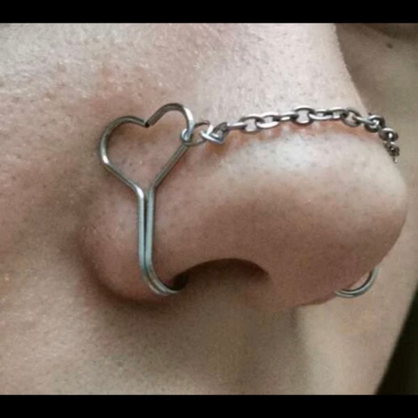 Heart Chain Nose Piercing Etsy