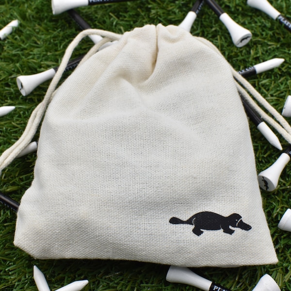 Platypus Golf Co. - 50 Pack Bamboo Golf Tees, 2 3/4" Height, Includes Reusable Cotton Drawstring Pouch with Platypus Logo