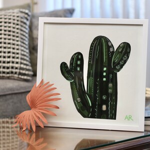 12” x 12” Abstract Cactus on paper