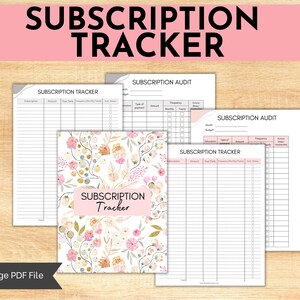 Subscription Tracker Printable | Fillable Subscription Tracker | Monthly Subscription Audit | Spending Tracker | Bill Payment Tracker