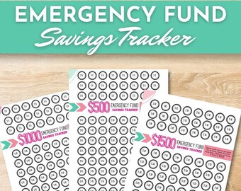 Emergency Fund Tracker Printable | Emergency Fund Savings Tracker | 1000 Dollars Emergency Fund Challenge | Sinking Fund | Savings Printable