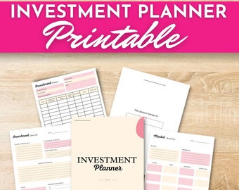 Fillable Investment Planner Printable | Investment Tracker Printable | Aktienanlagen Kryptoanlagen | Net Worth Portfolio Tracker