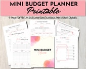 Mini Budget Planner Printable | Paycheck Budget PDF | Yearly Budget | Mini Budget Binder | No Spend Challenge Expenses Tracker Savings Jar