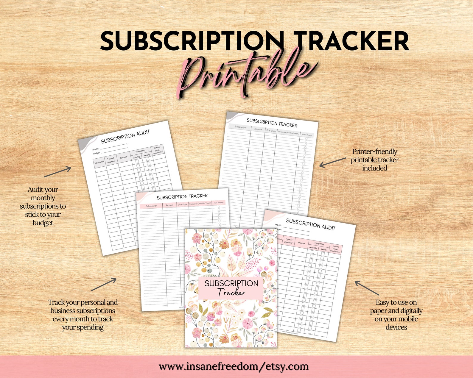 Subscription Tracker Printable | Fillable Subscription Tracker ...