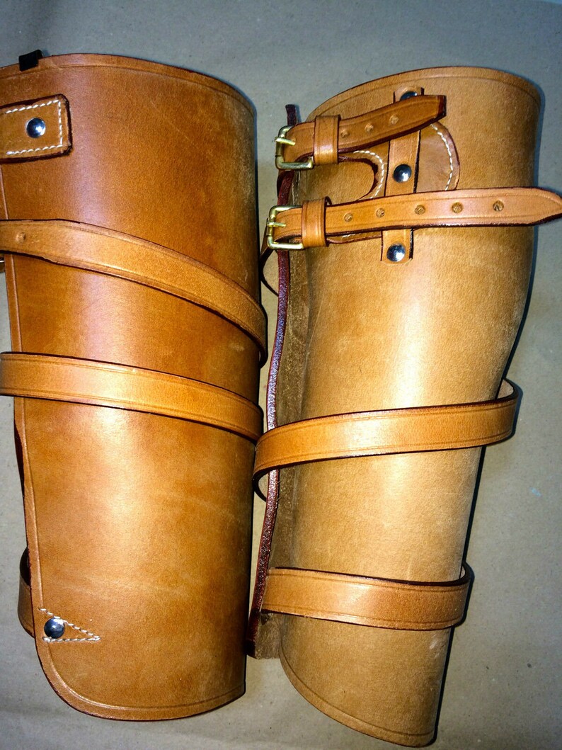 WW1 Leather Leggings / Gaiters 3 COLORS Tan Natural Brown Etsy