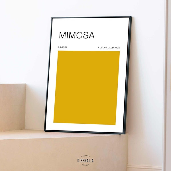 Mimosa Color Digital Wall Art, Scandinavian Home Decor, Instant Download