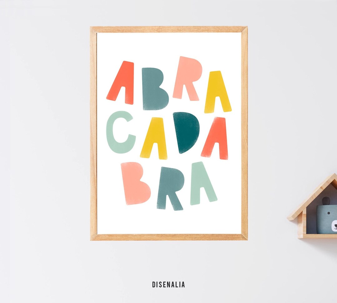 Abracadabra Word Printable Wall Art Scandinavian Kids Decor - Etsy