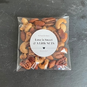 Custom Gourmet Nut Wedding Party Favors (48 Bags)