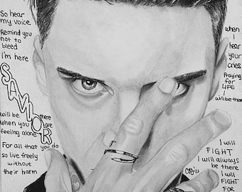 Andy Biersack, Black Veil Brides Custom Drawing Print