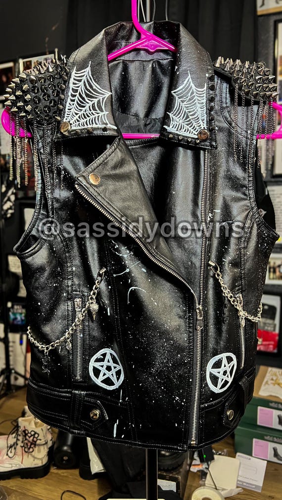 トップス Midas emo destroy vest foodie Vkei punk Custom Metal/punk/emo Vest - Etsy