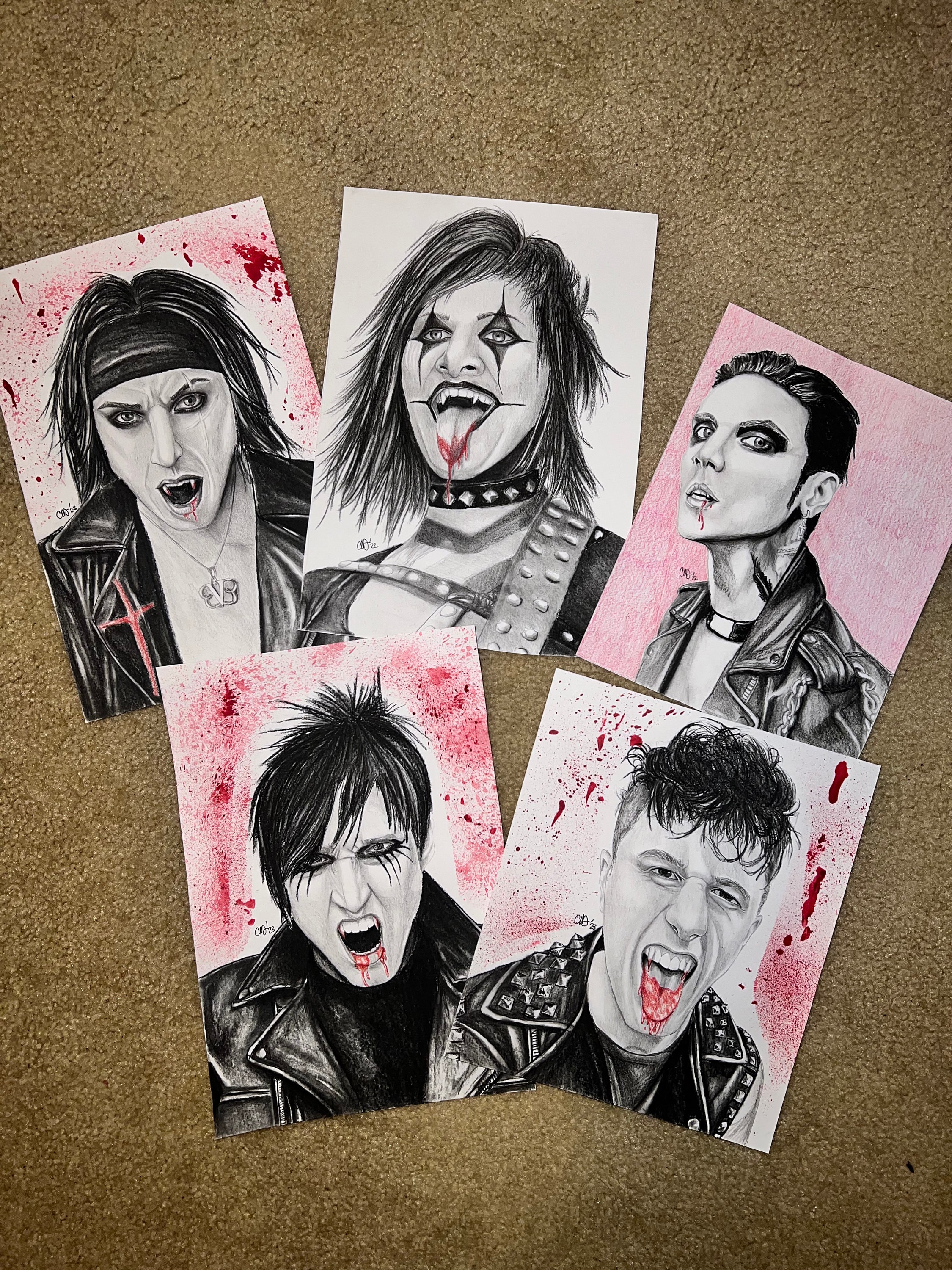 Black Veil Brides Vampire Drawing Print BUNDLE (LIMITED NUMBER) - Etsy