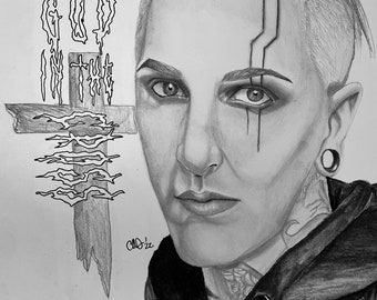 Chris Cerulli (Chris Motionless), Motionless in White Slaughterhouse drawing