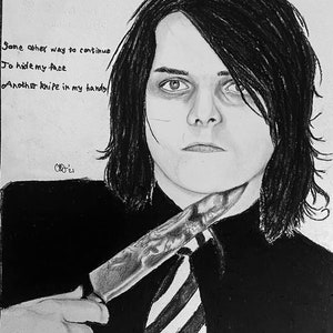 Gerard Way, My Chemical Romance custom Drawing PRINT