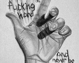 My Chemical Romance Gerard Way hand "Our Lady Of Sorrow" I Brought You My Bullets, You Brought Me Your Love Original Drawing