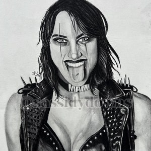 Rhea Ripley WWE 2024 Custom Poster Zeichnung