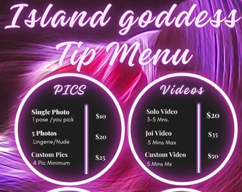 Onlyfans Tip Menu | Tip Menu Template | Canva Template | Onlyfans