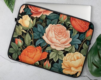 Roses Laptop Sleeve For MacBook Air William Morris Style, Designer MacBook Pro Sleeve, laptop sleeve 13 inch, 15 inch Macbook Case - 2