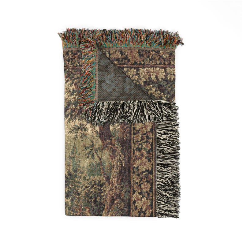 Medieval Forest Castle Tapestry, Gothic Verdure Wall Hanging, Extra Large Vintage Castlecore Wall Decor bild 2