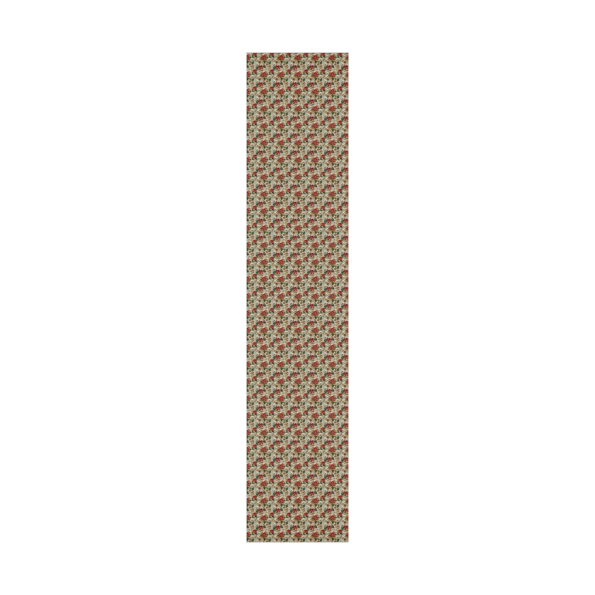 Luxurious 3D Effect Poinsettia Christmas Wrapping Paper – Red and White Flowers with Gold Accents for Elegant Holiday Gift Wrap