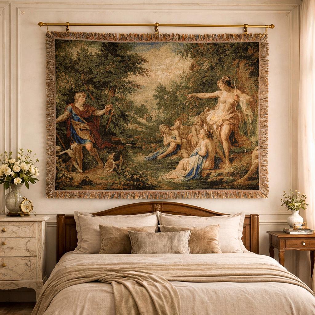 Tenture Murale Française Vintage – Gobelins Floral – 100% Coton – 100x65 Cm – Occasion