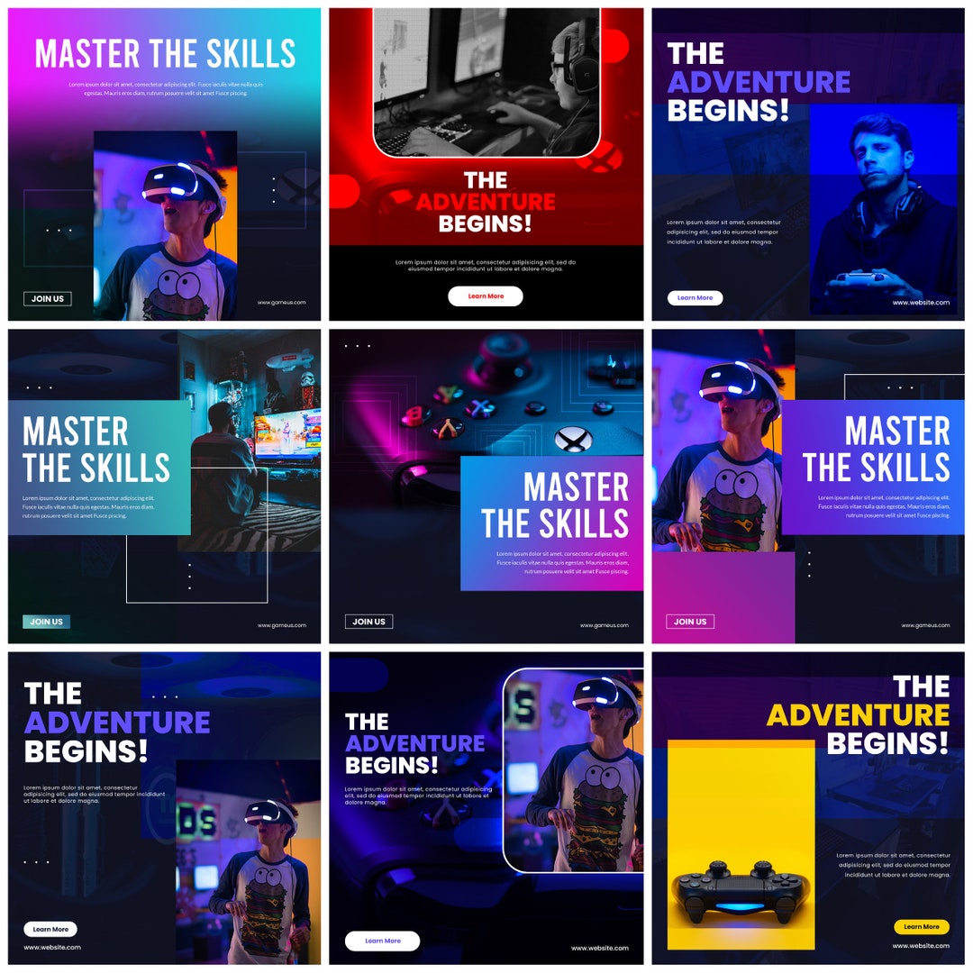 10 Gaming Instagram Templates Social Media Templates Etsy