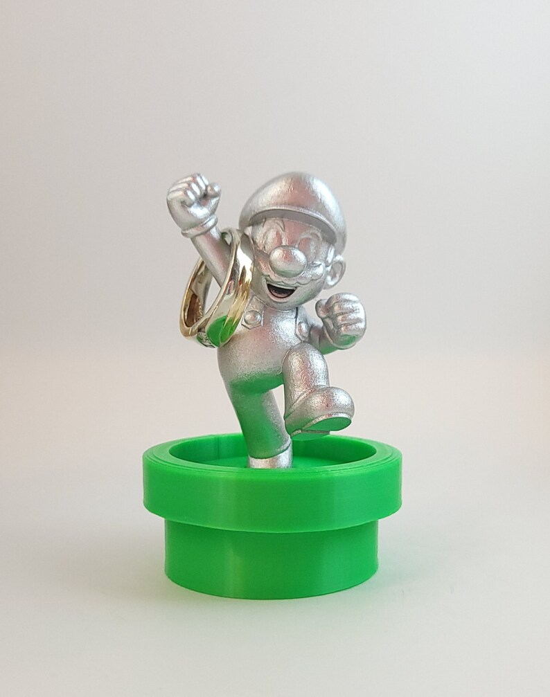Mario Rings Metal Mario Fan Art Ring Holder 3D Printed - Etsy